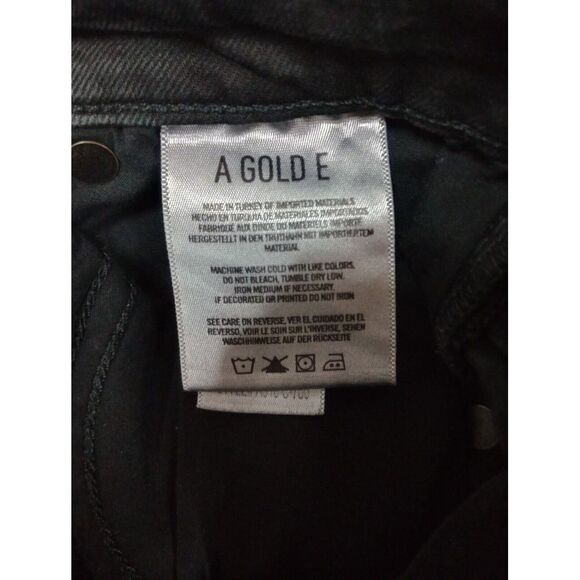 AGOLDE Sophie Crop High Rise Black Denim Raw Hem Skinny Leg Jeans Size 24 - Picture 6 of 16